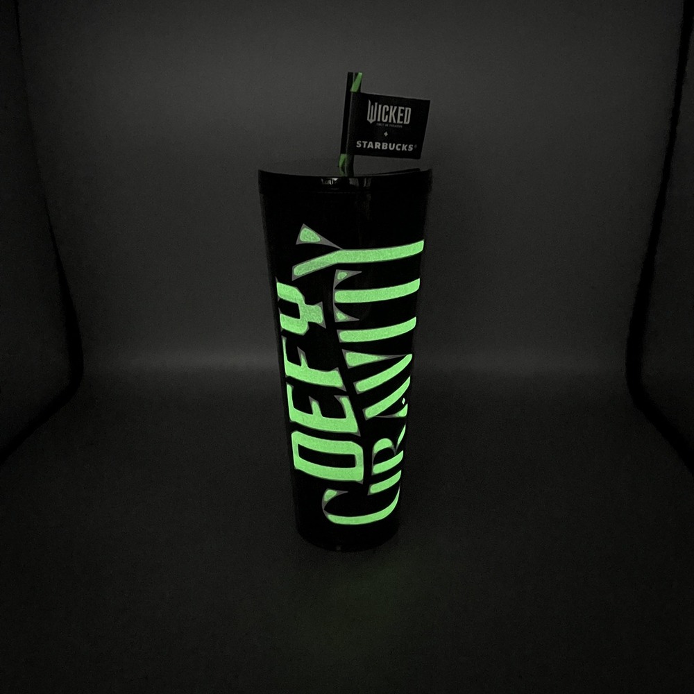 Starbucks Wicked Tumbler 24oz Defy Gravity Elphaba Glow In Dark - Picture 3 of 9